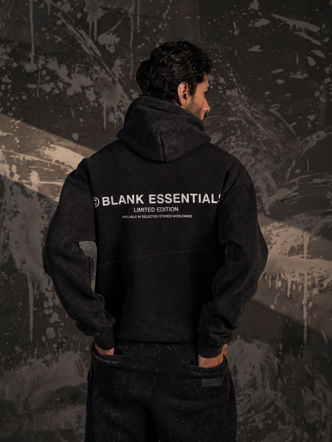 Xculture Blank Essential Hoodie – Acid Wash Black (Limited Edition)