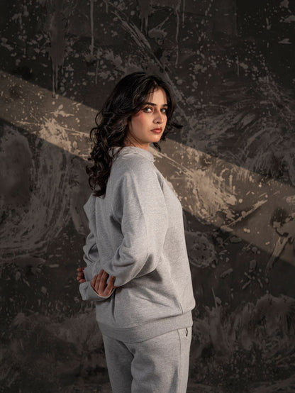 Ellesse Women’s V-Neck Sweatshirt – Heather Grey