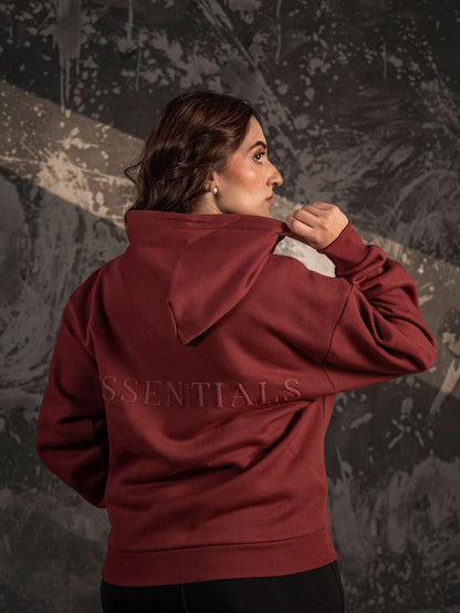 Blank Essentials Hoodie – Maroon (Unisex)