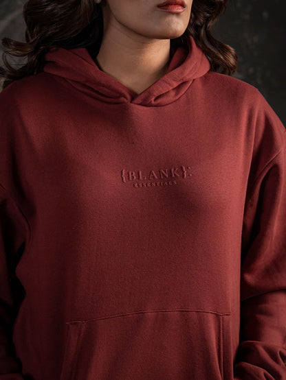 Blank Essentials Hoodie – Maroon (Unisex)