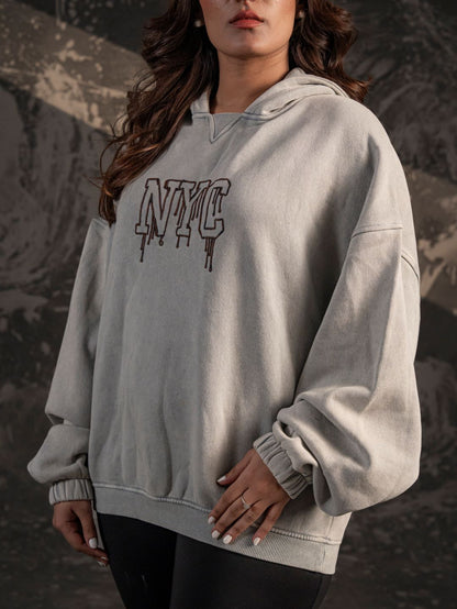 NYC Vintage Hoodie – Stone Grey (Unisex Fit)
