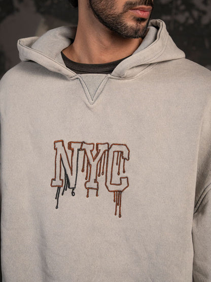 NYC Vintage Hoodie – Stone Grey (Unisex Fit)