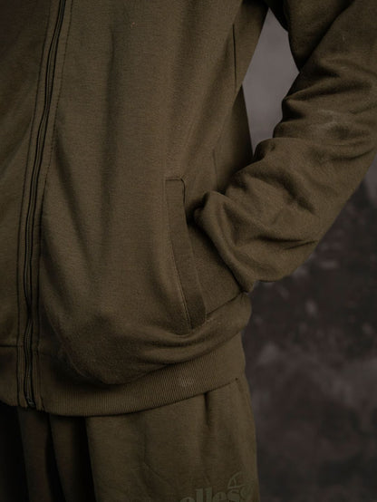 Ellesse Club Zip Hoodie – Olive Green (Unisex Fit)