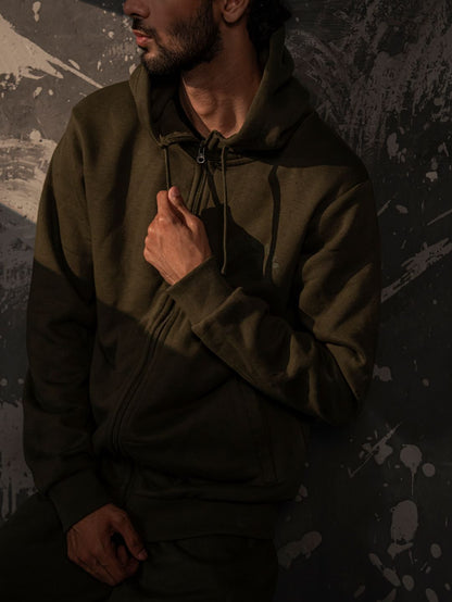 Ellesse Club Zip Hoodie – Olive Green (Unisex Fit)