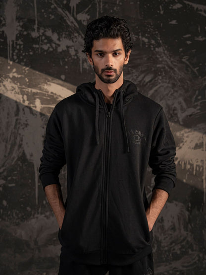 Ellesse Club Zip Hoodie – Black (Unisex Fit)