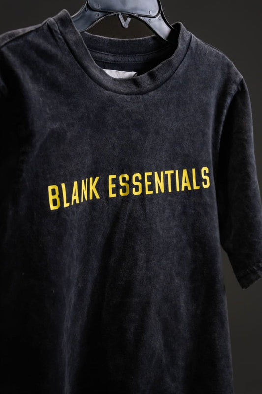Acid Wash Straight Logo Tee Black